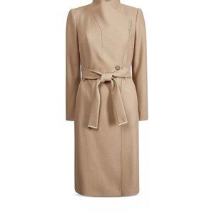 NWT Ted Baker Midi Wrap Coat in Camel - Ted Baker Size 5 (US size 12)